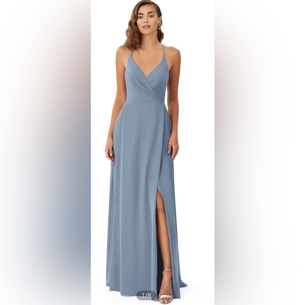 Azazie Dusty Blue Davis Style Bridesmaid Dress